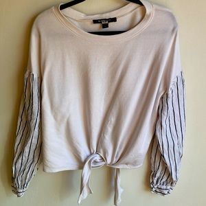 Tie Front Long Sleeve Blouse
